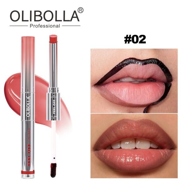Dual-ended Peel Off Lip Liner & Lipstick 2 in 1, Long Lasting Non-fade Tint Lip Stain, Western Makeup