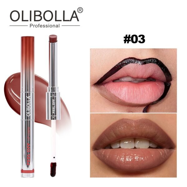 Dual-ended Peel Off Lip Liner & Lipstick 2 in 1, Long Lasting Non-fade Tint Lip Stain, Western Makeup