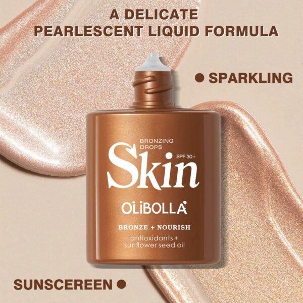 4 Shades Bronze Body Highlighter Liquid, Waterproof Long Lasting Body Contour Makeup